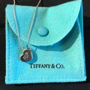 Tiffany Closed Heart with Diamond - Silver